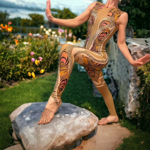 Golden Sunset Peacock Unitard🌅
