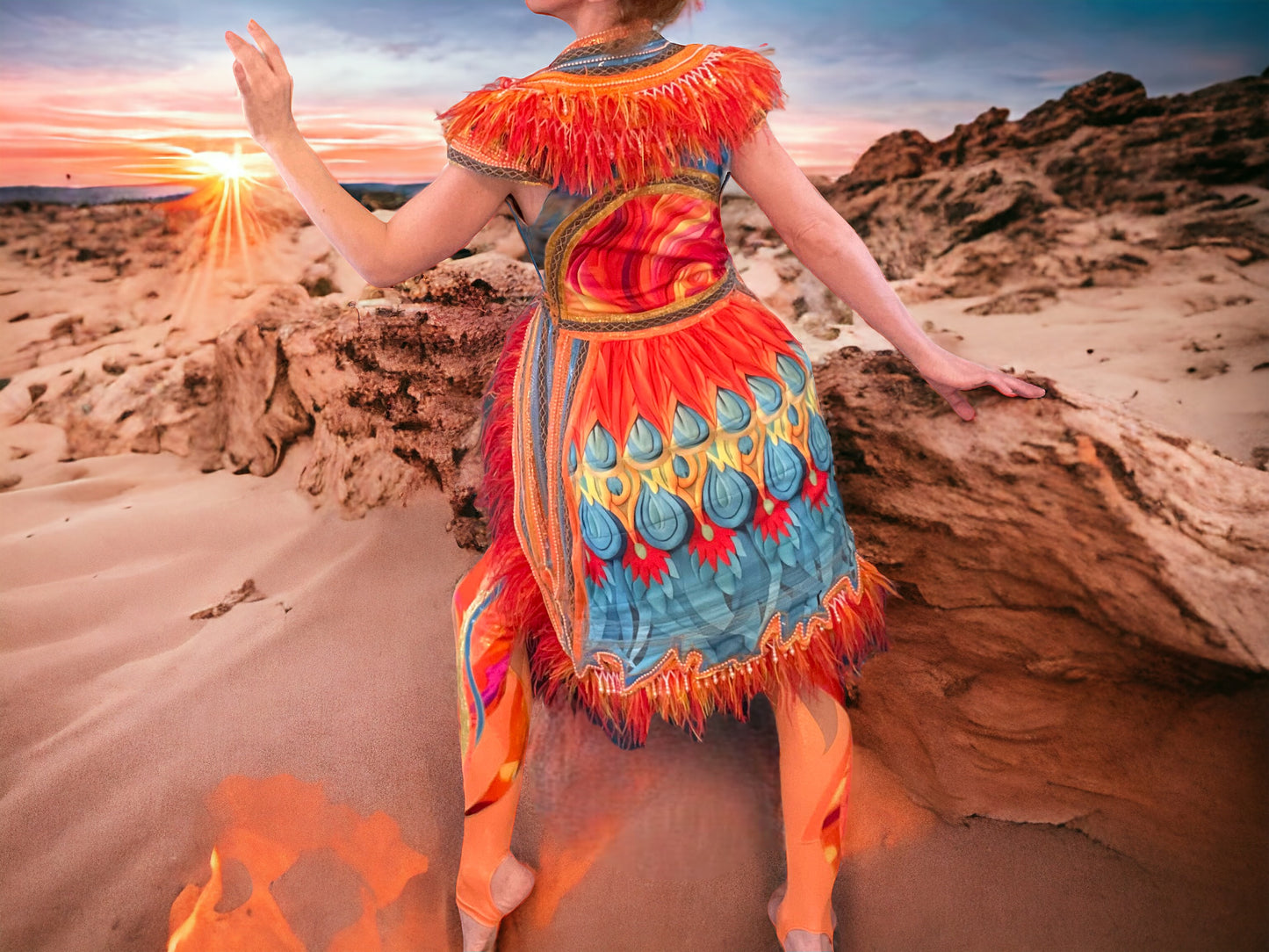 🔥Fire Phoenix Unitard and Tailcoat🔥