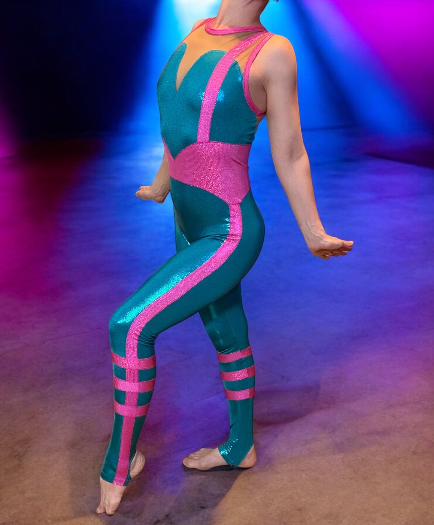 Pink & Turquoise Bodysuit