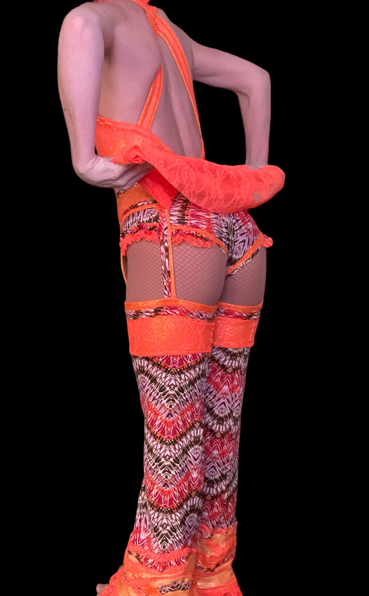 Deep V leotard with Bootylicious Bootlegs