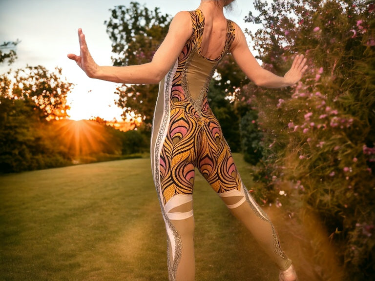 Golden Sunset Peacock Unitard🌅