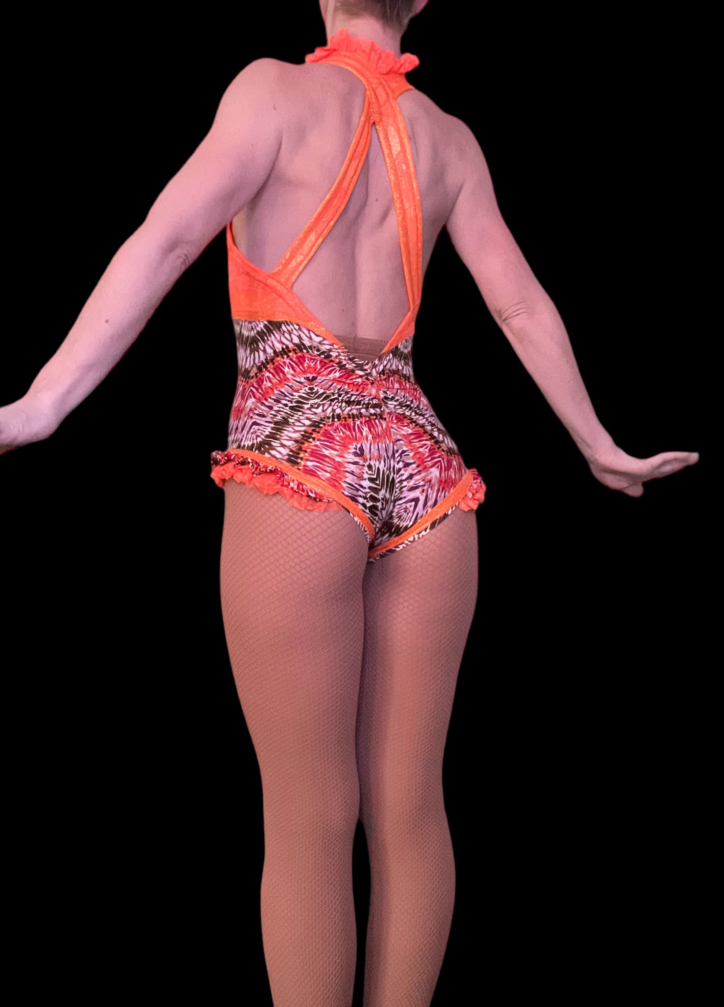 Deep V leotard with Bootylicious Bootlegs