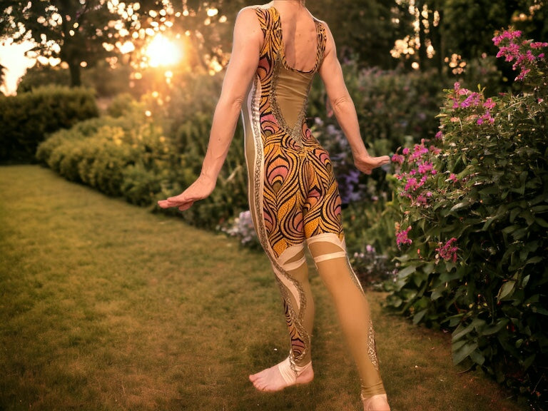 Golden Sunset Peacock Unitard🌅