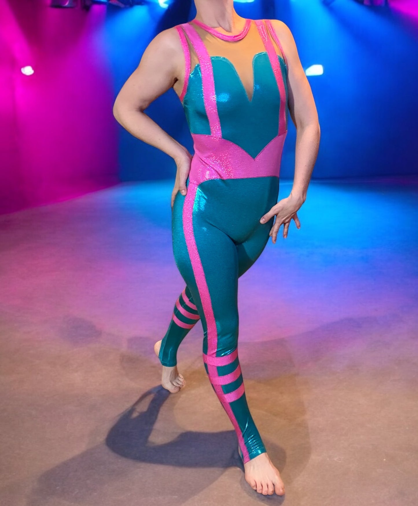 Pink & Turquoise Bodysuit