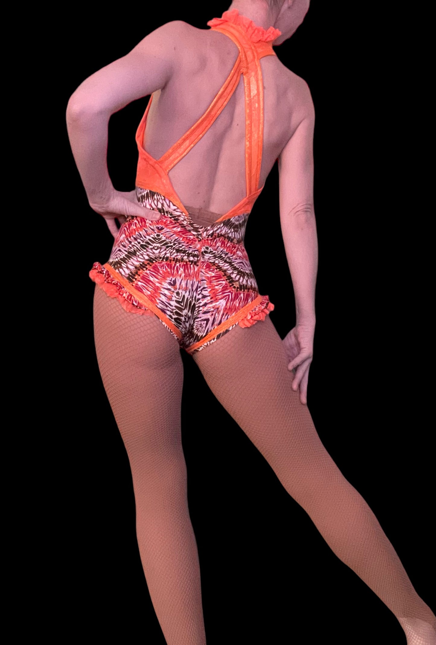 Deep V leotard with Bootylicious Bootlegs