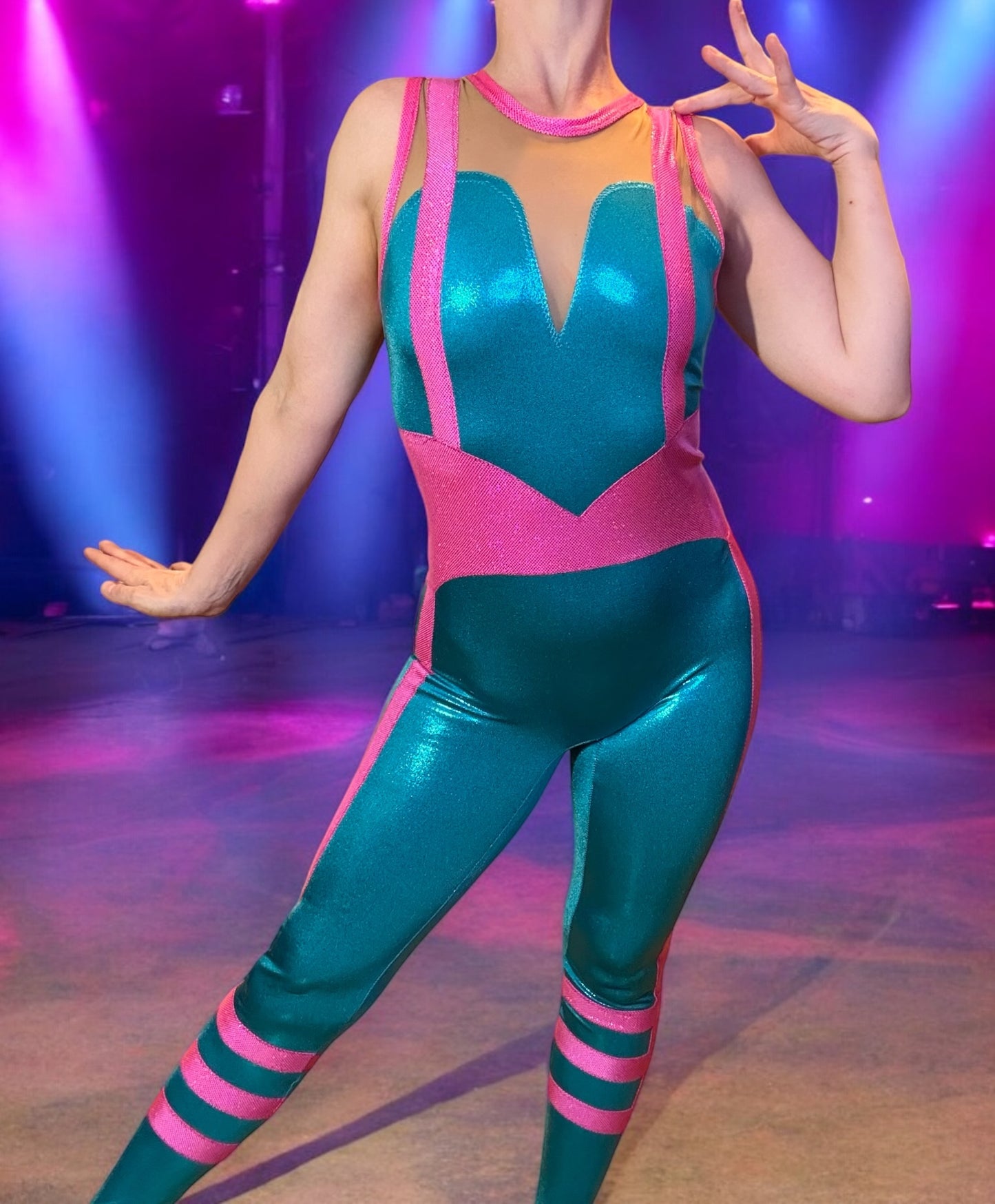Pink & Turquoise Bodysuit