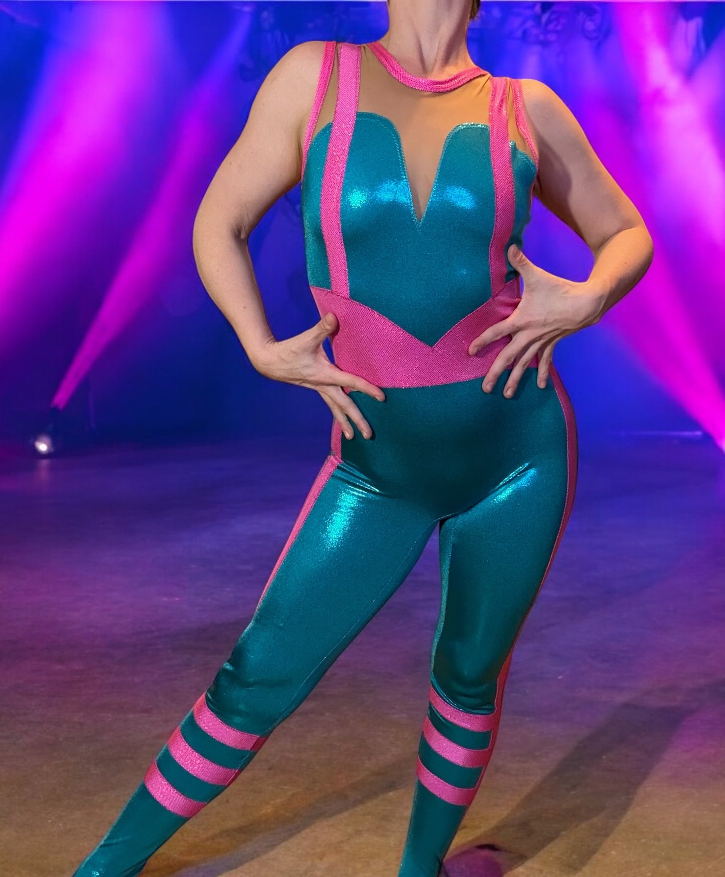 Pink & Turquoise Bodysuit