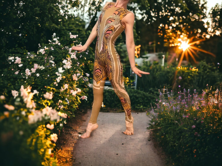 Golden Sunset Peacock Unitard🌅