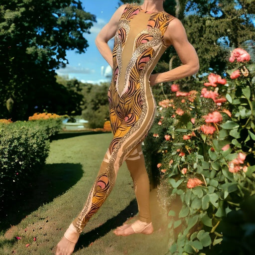 Golden Sunset Peacock Unitard🌅