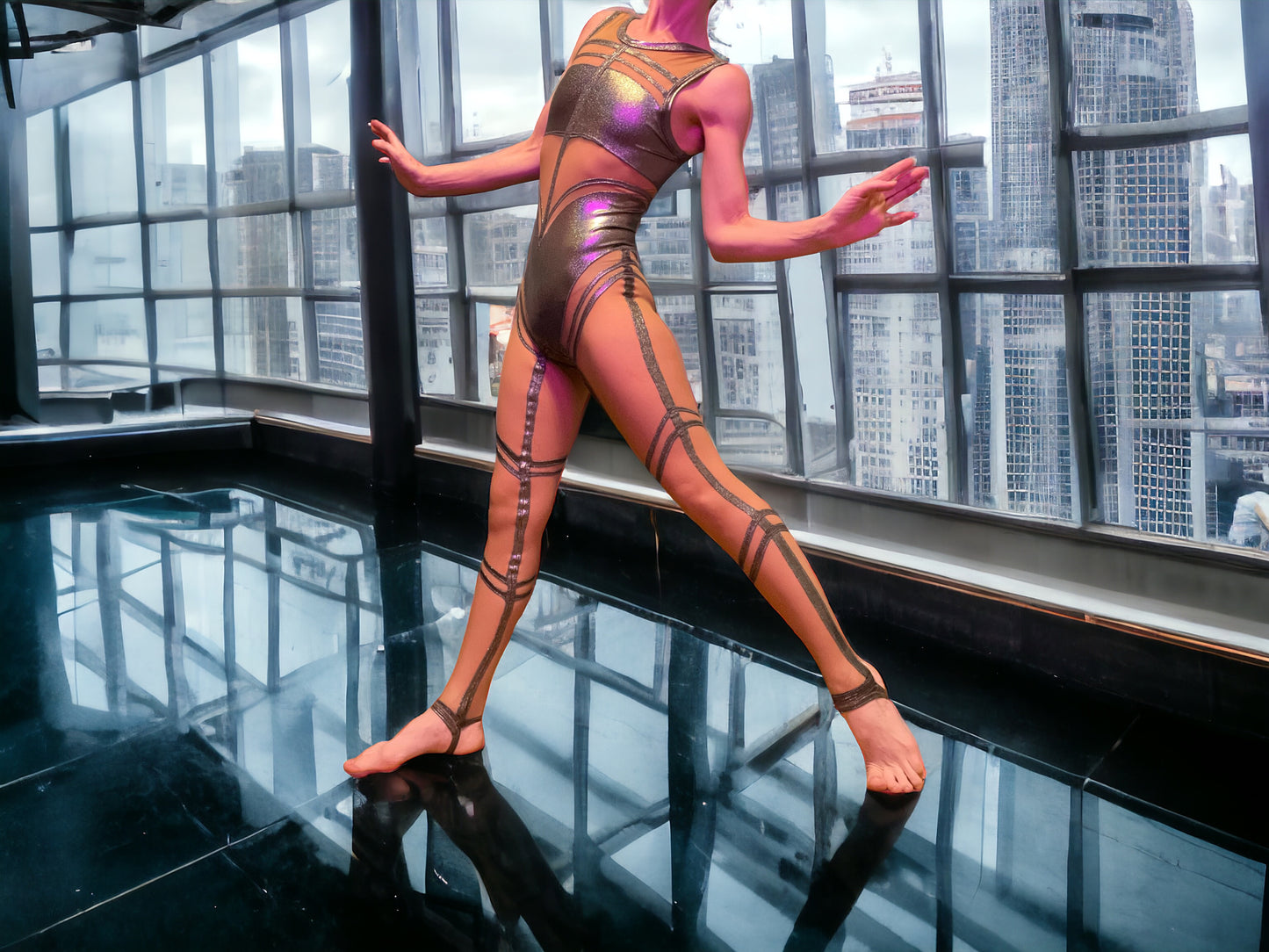 (Replication) Chrysler Chrome Catsuit