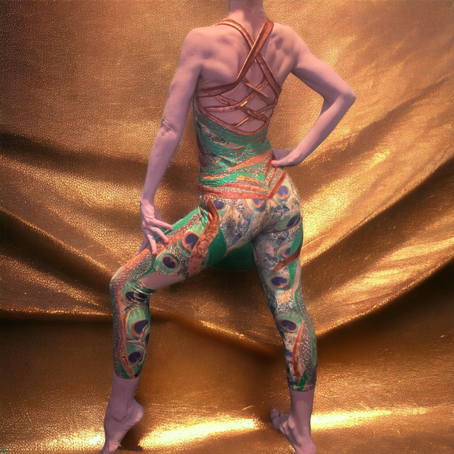 Golden Peacock Unitard