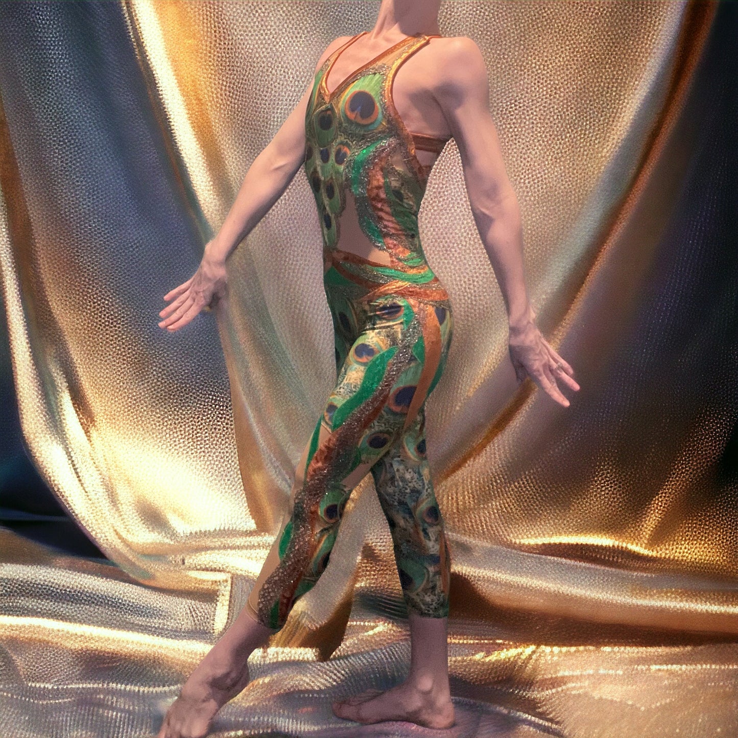 Golden Peacock Unitard