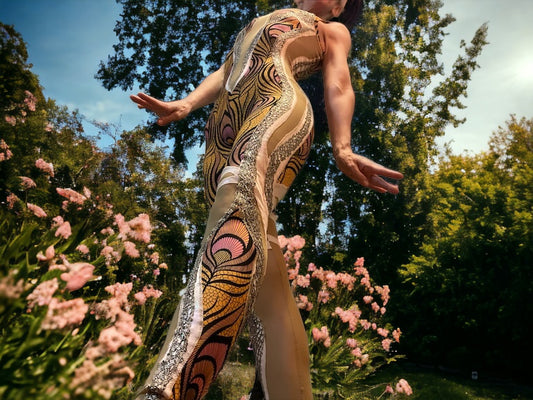 Golden Sunset Peacock Unitard🌅
